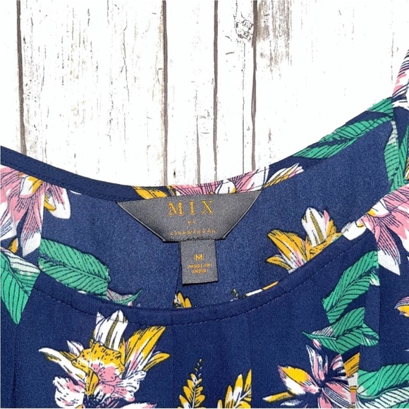 Mix by 41 Hawthorn Blue Floral Sleeveless Blouse - Picture 4 of 4